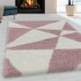 Tango Shaggy vloerkleed hoogpolig rechthoek 160x230cm roos