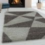 Tango Shaggy vloerkleed hoogpolig loper 80x250cm taupe