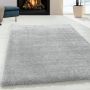 Brilliant Shaggy vloerkleed hoogpolig rechthoek 60x110cm zilverkleur