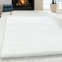 Brilliant Shaggy vloerkleed hoogpolig rechthoek 80x150cm sneeuw