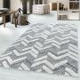 Pisa Zigzag vloerkleed hoogpolig loper 80x250cm grijs