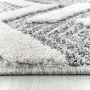 Pisa Zigzag vloerkleed hoogpolig loper 80x250cm grijs
