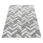 Pisa Zigzag vloerkleed hoogpolig loper 80x250cm grijs
