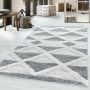 Pisa Trapeze vloerkleed hoogpolig rechthoek 80x150cm grijs