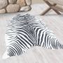 Etosha Zebra antislip vloerkleed platgeweven rechthoek 150x200cm imitatie dierenhuid zwart