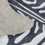 Etosha Zebra antislip vloerkleed platgeweven rechthoek 150x200cm imitatie dierenhuid zwart