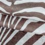 Etosha Zebra antislip vloerkleed platgeweven rechthoek 100x135cm imitatie dierenhuid bruin