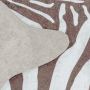 Etosha Zebra antislip vloerkleed platgeweven rechthoek 100x135cm imitatie dierenhuid bruin