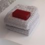 Seahorse Cube gastendoek 34x50cm zilveren wolk (6 stuks)