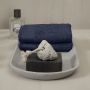 Seahorse Pure gastendoek 30x50cm indigo (3 stuks)