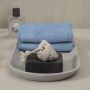 Seahorse Pure gastendoek 30x50cm denim (3 stuks)