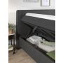 Slim opbergboxspring 140x200cm antraciet met NASA topdekmatras