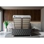 Royal opbergboxspring met voetenbord 140x200cm antraciet
