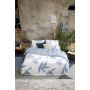Simple Leaves dekbedovertrek 240x220cm gebroken wit/jeans blauw