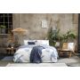 Simple Leaves dekbedovertrek 240x220cm gebroken wit/jeans blauw