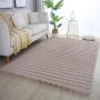 Ambiance 3D vloerkleed fluffy hoogpolig loper 80x150cm beige