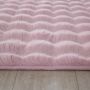 Ambiance 3D vloerkleed fluffy hoogpolig rechthoek 140x200cm roze