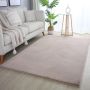 Pouffy vloerkleed fluffy hoogpolig rechthoek 120x170cm beige
