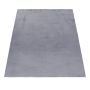 Pouffy vloerkleed fluffy hoogpolig loper 80x150cm grijs