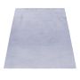 Pouffy vloerkleed fluffy hoogpolig loper 80x250cm zilver