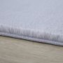 Pouffy vloerkleed fluffy hoogpolig loper 80x250cm zilver