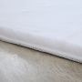 Pouffy vloerkleed fluffy hoogpolig rond Ø 120cm wit