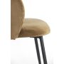 ELYNA eetkamerstoel velvet 56x55x79cm bruin met mat zwart poten