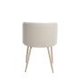 ELYNA eetkamerstoel bouclé (lus) 56x55x79cm crème met crème poten