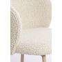 ELYNA eetkamerstoel bouclé (lus) 56x55x79cm crème met crème poten
