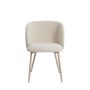 ELYNA eetkamerstoel bouclé (lus) 56x55x79cm crème met crème poten