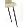 KATE eetkamerstoel bouclé (lus) 58,5x47,5x82,5cm zand met zwart poten