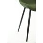 KATE eetkamerstoel bouclé (lus) 58,5x47,5x82,5cm donker groen met zwart poten