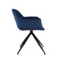JAIMY eetkamerstoel velvet 62x52x81cm blauw met zwart poten
