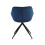 JAIMY eetkamerstoel velvet 62x52x81cm blauw met zwart poten