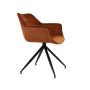 JAIMY eetkamerstoel velvet 62x52x81cm terra met zwart poten