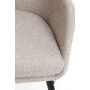 LEONE eetkamerstoel bouclé (lus) 59x58,5x82cm taupe met zwart poten