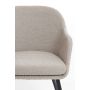 LEONE eetkamerstoel bouclé (lus) 59x58,5x82cm taupe met zwart poten