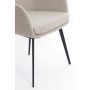 LEONE eetkamerstoel bouclé (lus) 59x58,5x82cm taupe met zwart poten