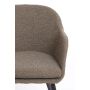 LEONE eetkamerstoel bouclé (lus) 59x58,5x82cm bruin met zwart poten