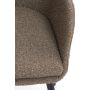 LEONE eetkamerstoel bouclé (lus) 59x58,5x82cm bruin met zwart poten