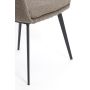 LEONE eetkamerstoel bouclé (lus) 59x58,5x82cm bruin met zwart poten