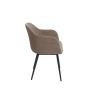 LEONE eetkamerstoel bouclé (lus) 59x58,5x82cm bruin met zwart poten