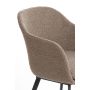 LEONE eetkamerstoel bouclé (lus) 59x58,5x82cm bruin met zwart poten