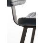 MASANA eetkamerstoel leer 51x47x82cm blauw met zwart poten