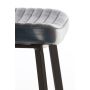 MASANA eetkamerstoel leer 51x47x82cm blauw met zwart poten