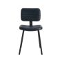 MASANA eetkamerstoel leer 51x47x82cm blauw met zwart poten