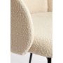 CHIBA eetkamerstoel bouclé (lus) 62x59x86cm crème met zwart poten