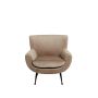 VINSTRA fauteuil velvet 79x76x79cm licht bruin met zwart poten