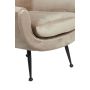 VINSTRA fauteuil velvet 79x76x79cm licht bruin met zwart poten