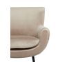VINSTRA fauteuil velvet 79x76x79cm licht bruin met zwart poten